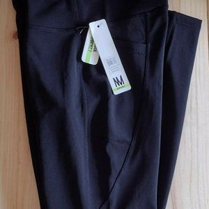 NWT $68 NICOLE MILLER SPORT BLACK WOMENS ACTIVE PANTS WITH MEDIA POCKET SZ M NEW